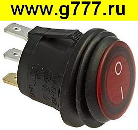 Переключатель клавишный Клавишный переключатель SB040-12V RED IP65 on-off ф20.2mm