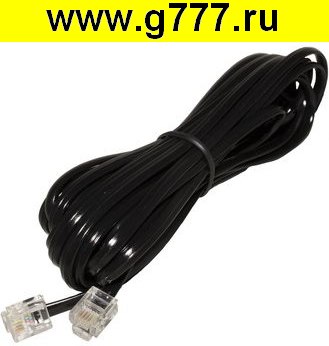 кабель Телефонный кабель RJ-11 (6P-4C) 10m. black