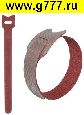 кабель Хомут многоразовый липучка 210х16 мм, красный (50шт)