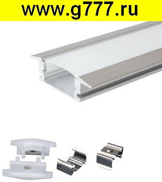 аксессуар для светодиодов Профиль для светодиодной ленты врезной алюминиевый 508-1, 1м