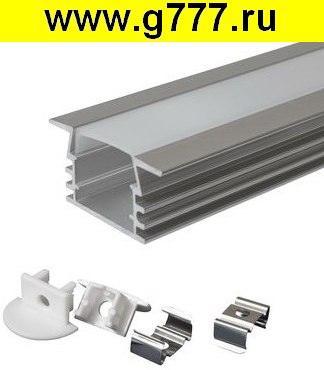 аксессуар для светодиодов Профиль для светодиодной ленты врезной алюминиевый 605-1, 1м