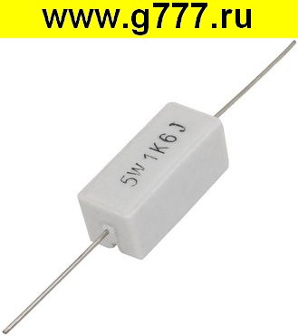 резистор Резистор 1,6 ком 5вт SQP,PRW SQP5 выводной