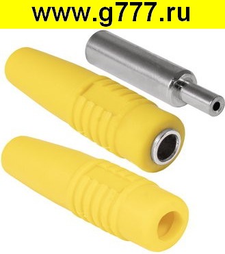 Разъём Банан Разъём Банан ZP-041 4mm Cable Socket YELLOW