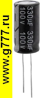 Конденсатор 330 мкф 100в 13х26 105«C (JWCO) конденсатор электролитический