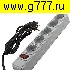 сетевой SCZ-шнур 220в Сетевой фильтр 1,9м 5 розеток КУБ (удлинитель)