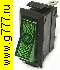 Переключатель клавишный Клавишный 31х14 3pin зеленый ASW-09-102 on-on выключатель рокерный (Переключатель коромысловый)