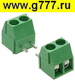 Клеммник на плату Разъём Клеммник ZD350R-02P терминальный блок  (колодка на плату для провода под винт)
