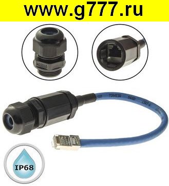 Разъём RJ-45 Разъём RJ-45 герметичный RJ45M20L25-6B