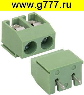 Клеммник на плату Разъём Клеммник RG126-5.0-02P терминальный блок  (колодка на плату для провода под винт)