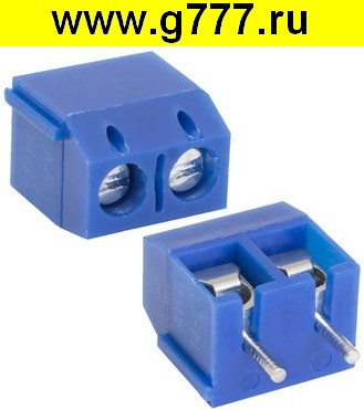 Клеммник на плату Разъём Клеммник RG301-5.0-02P терминальный блок  (колодка на плату для провода под винт)