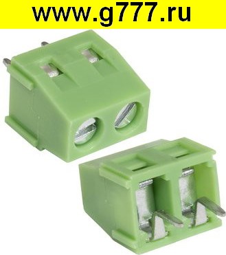 Клеммник на плату Разъём Клеммник RG304-5.0-02P терминальный блок  (колодка на плату для провода под винт)