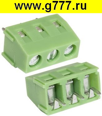 Клеммник на плату Разъём Клеммник RG304-5.0-03P терминальный блок  (колодка на плату для провода под винт)