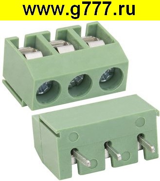 Клеммник на плату Разъём Клеммник RG126-5.0-03P терминальный блок  (колодка на плату для провода под винт)