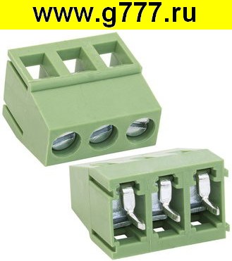 Клеммник на плату Разъём Клеммник RG128-5.0-03P терминальный блок  (колодка на плату для провода под винт)