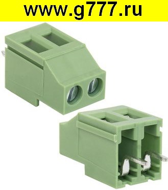 Клеммник на плату Разъём Клеммник RG129-5.0-02P терминальный блок  (колодка на плату для провода под винт)