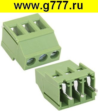 Клеммник на плату Разъём Клеммник RG129-5.0-03P терминальный блок  (колодка на плату для провода под винт)
