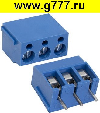 Клеммник на плату Разъём Клеммник RG300-5.0-03P терминальный блок  (колодка на плату для провода под винт)