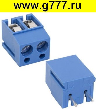 Клеммник на плату Разъём Клеммник RG305-5.0-02P терминальный блок  (колодка на плату для провода под винт)