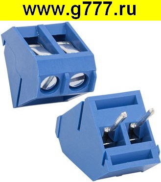 Клеммник на плату Разъём Клеммник RG330-5.0-02P терминальный блок  (колодка на плату для провода под винт)