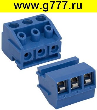 Клеммник на плату Разъём Клеммник RG332K-5.0-03P терминальный блок  (колодка на плату для провода под винт)