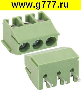 Клеммник на плату Разъём Клеммник RG350-3.5-03P терминальный блок  (колодка на плату для провода под винт)
