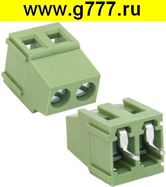 Клеммник на плату Разъём Клеммник RG500-5.0-02P терминальный блок  (колодка на плату для провода под винт)
