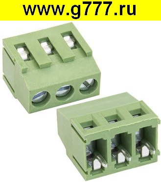 Клеммник на плату Разъём Клеммник RG500-5.0-03P терминальный блок  (колодка на плату для провода под винт)