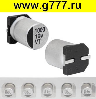 конденсатор 1000 мкф 10в 105°C 8х10.5 VT чип конденсатор SMD