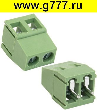 Клеммник на плату Разъём Клеммник RG128-5.0-02P терминальный блок  (колодка на плату для провода под винт)