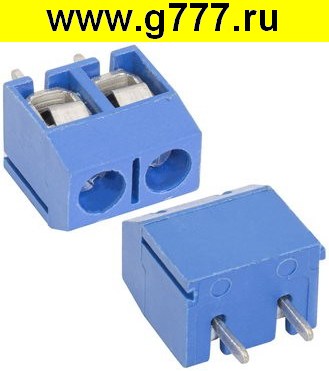 Клеммник на плату Разъём Клеммник RG306-5.0-02P терминальный блок  (колодка на плату для провода под винт)