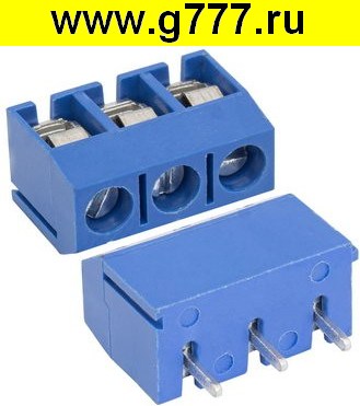 Клеммник на плату Разъём Клеммник RG306-5.0-03P терминальный блок  (колодка на плату для провода под винт)