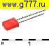 светодиод Светодиод прямоугольный 2x5x7мм красный 30mcd 2,1v