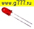 светодиод d= 5мм d=5мм красный 5-8mcd 620-630nm 2-2,6V светодиод