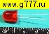 светодиод d=10мм красный 100-200mcd Gembird